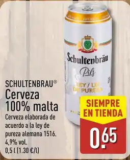 ALDI Schultenbrau cerveza 100% malta oferta