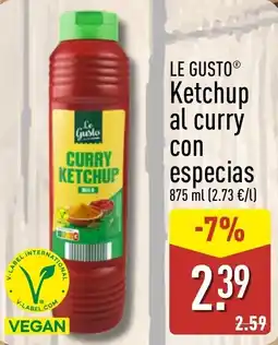 ALDI Le Gusto ketchup al curry con especias oferta