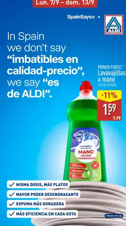 ALDI Power Force lavavajillas oferta