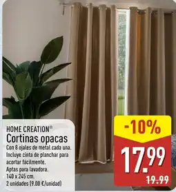 ALDI Home Creation cortinas opacas oferta