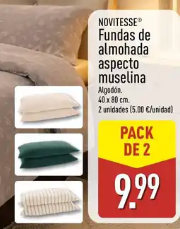 ALDI Novitesse fundas de almohada aspecto muselina oferta