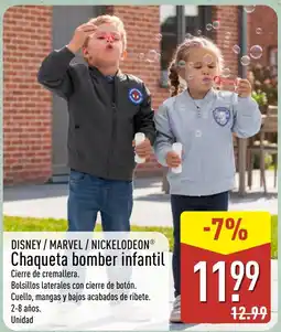 ALDI Disney / Marvel / Nickelodeon chaqueta bomber infantil oferta