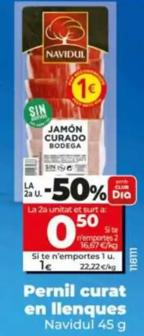 Dia Navidul jamón curado bodega oferta