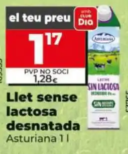 Dia Asturiana llet sense lactosa desnatada oferta