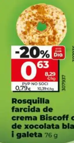 Dia Rosquilla farcida de crema Biscoff de xocolata blanca i galeta oferta