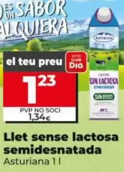 Dia Asturiana llet sense lactosa semidesnatada oferta