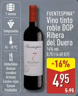 ALDI Fuentespina vino tinto roble DOP Ribera del Duero oferta
