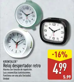 ALDI Krontaler reloj despertador retro oferta