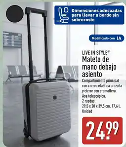 ALDI Live in style maleta de mano debajo asiento oferta