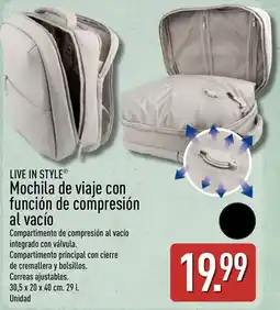ALDI Live in style mochila de viaje con funcion de compresion al vacio oferta