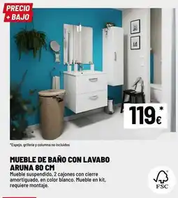 Brico Depôt Blanco - mueble de bano con lavabo aruna 80 cm oferta