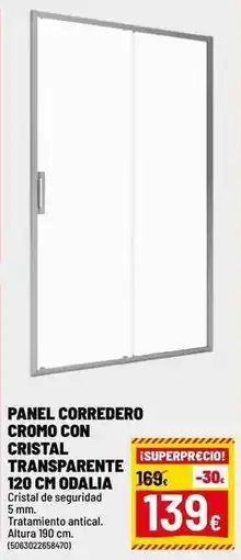 Brico Depôt Cristal - panel corredero cromo con transparente 120 cm odalla oferta