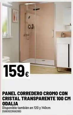 Brico Depôt Cristal - panel corredero cromo con transparente 100 cm odalia oferta