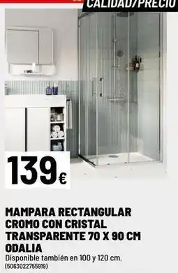 Brico Depôt Cristal - mampara rectangular cromo con transparente 70 x 90 cm odalia oferta