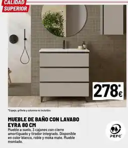 Brico Depôt Blanco - mueble de baño con lavabo eyra 80 cm oferta