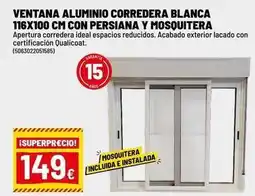Brico Depôt Ideal - ventilana aluminio corredera blanca 116x100 cm con persiana y mosquitera oferta