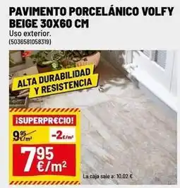 Brico Depôt Pavimento porcelánico volfy beige 30x60 cm oferta