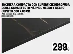 Brico Depôt Encimera compacta con superficie hidrofuga doble cara efecto marmol negro y negro oferta