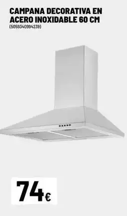 Brico Depôt Campana - decorativa en acero inoxidable 60 cm oferta