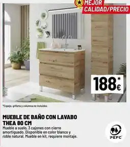 Brico Depôt Blanco - mueble de baño con lavabo thea 80 cm oferta