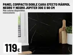 Brico Depôt Panel compacto doble cara efecto marmol negro y negro jupiter 300 x 60 cm oferta