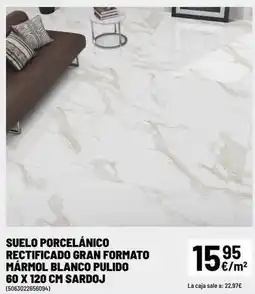 Brico Depôt Blanco - suelo porcelánico rectíficado gran formato marmol pulido oferta