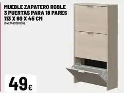 Brico Depôt Mueble zapatero roble 3 puertas para 18 pares oferta