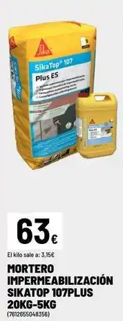 Brico Depôt Sika - mortero impermeabilizacion 107plus 20kg-5kg oferta