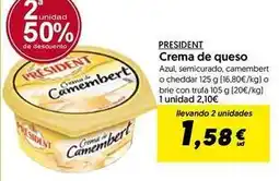 Hiper Usera Président - crema de queso oferta