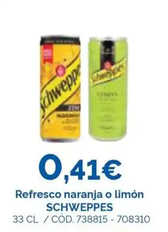 Schweppes refresco naranja o limón