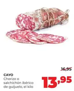 Alimerka Cayo chorizo o salchichón ibérico de guijuelo oferta