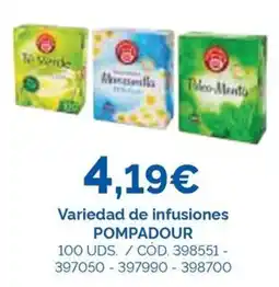 Dialsur Cash & Carry Pompadour variedad de infusiones oferta