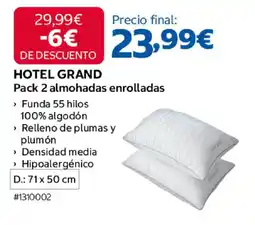 Costco Hotel Grand pack 2 almohadas enrolladas oferta