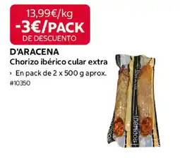 Costco D'ARACENA chorizo ibérico cular extra oferta