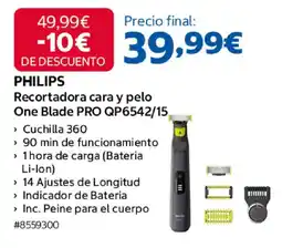 Costco Philips recortadora cara y pelo one blade pro qp6542/15 oferta