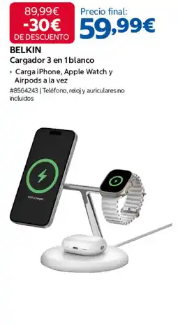 Costco Belkin cargador 3 en 1 blanco oferta