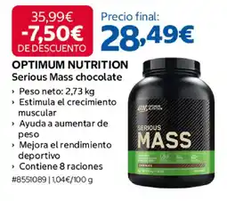 Costco Optimum Nutrition Serious Mass chocolate oferta