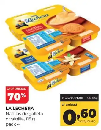 La Lechera natillas de galleta o vainilla