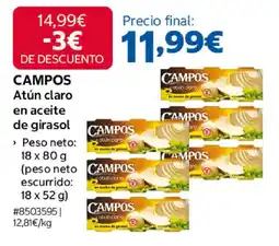 Costco Campos atún claro en aceite de girasol oferta