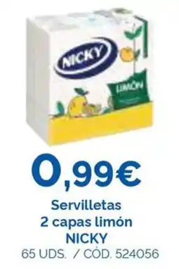 Dialsur Cash & Carry Nicky servilletas 2 capas limón oferta