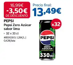 Costco Pepsi pepsi zero azucar sabor lima oferta