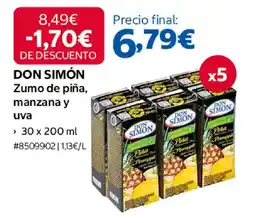 Costco Don Simón zumo de piña, manzana y uva oferta