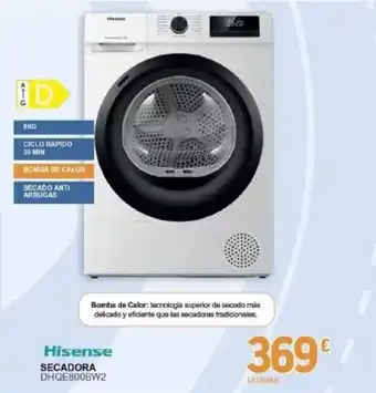 Hisense secadora dhqe800bw2