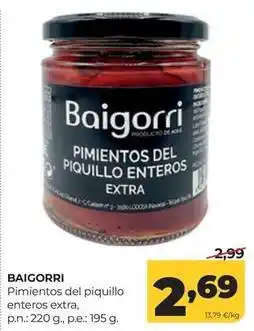 Alimerka Baigorri - pimientos del piquillo enteros extra oferta