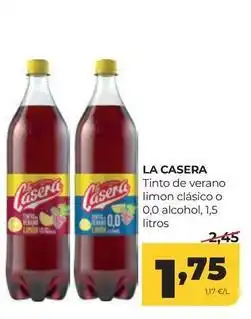 Alimerka La casera - tinto de verano limon clasico o 0,0 alcohol oferta