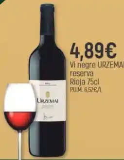 Coaliment Urzemai vi negre reserva oferta