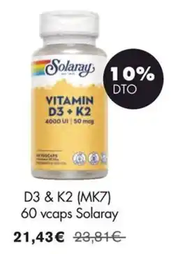 NaturaSí Solaray D3 & K2 (MK7) oferta
