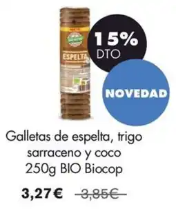 NaturaSí Biocop galletas de espelta trigo sarraceno y coco oferta