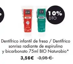 NaturaSí BIO Naturabio dentífrico infantil de fresa / dentífrico sonrisa radiante de espirulina y bicarbonato oferta