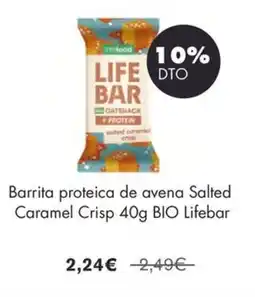 NaturaSí Lifebar barrita proteica de avena Salted Caramel Crisp oferta